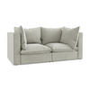 2-SITZER SOFA Samt Stoff Grau - Hellgrau/Schwarz, Holzwerkstoff/Kunststoff (180/77/90cm) - Makamii