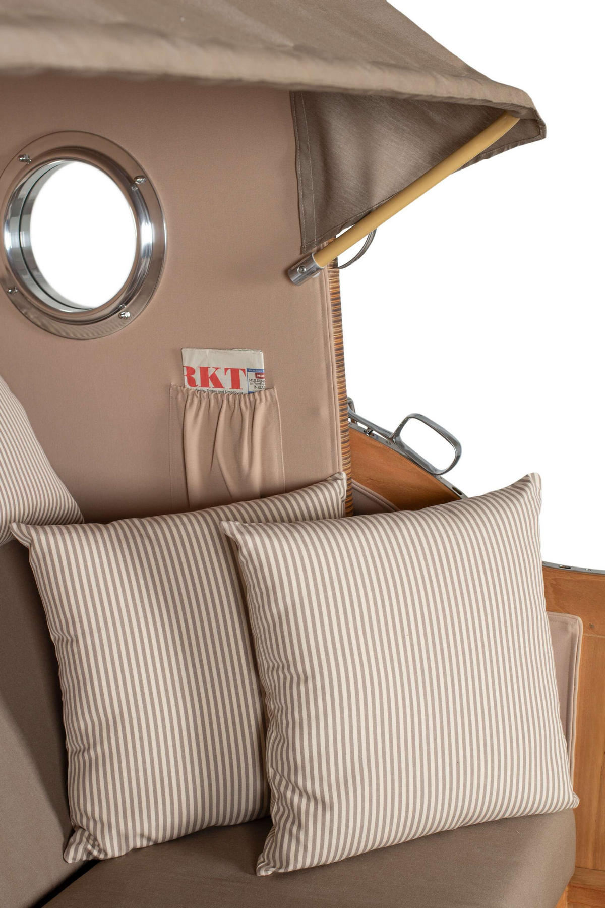 STRANDKORB XXL Düne Grande Teak Banana - Braun, Metall (142/170/95cm) - Mr. Deko