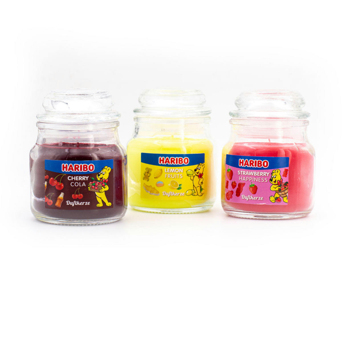 DUFTKERZEN-GESCHENKSET Haribo - Hellgelb, Naturmaterialien/Glas (9cm)