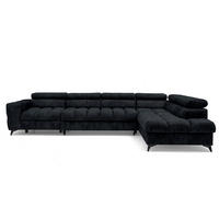 ECKSOFA Pudding Maxi mit Schlaffunktion und Bettkasten - Schwarz, Textil (203/350cm) - Muffo