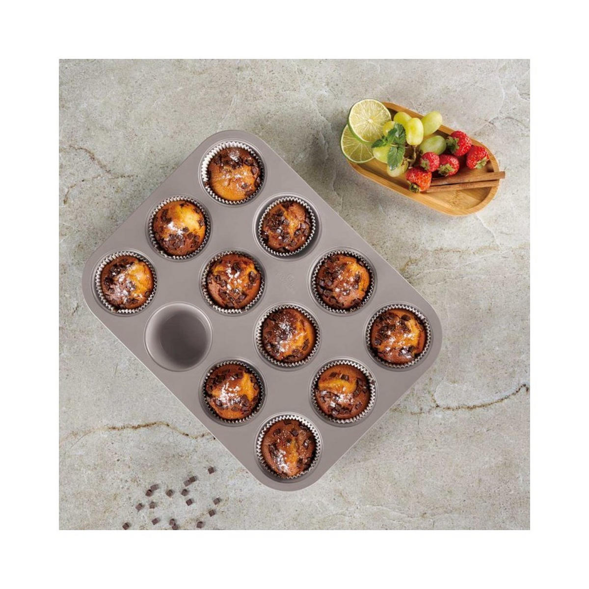 MUFFINFORM Grau 35/26.5/3 cm BH7947 - Grau, Metall (26.5/3/35cm) - Berlinger Haus
