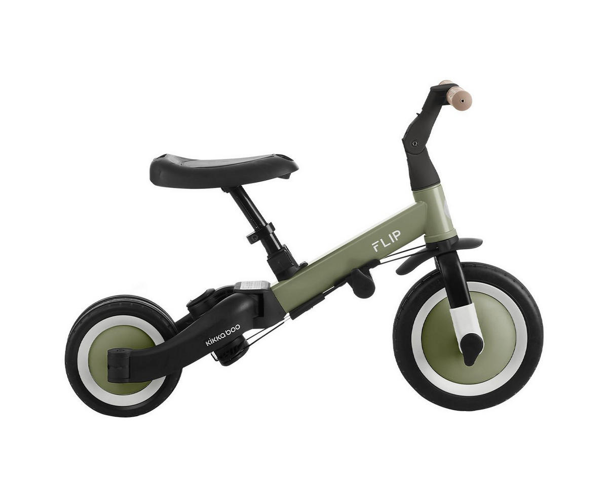 DREIRAD Flip 5 in 1 grün Stahlrahmen, rutschfeste Griffe, verstellbar - Grün, Metall (69/45/78cm) - Kikka boo