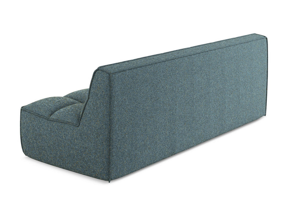 3-SITZER SOFA Strukturstoff Stoff Blau - Blau/Blaugrau, Kunststoff/Textil (210/75/93cm) - Makamii
