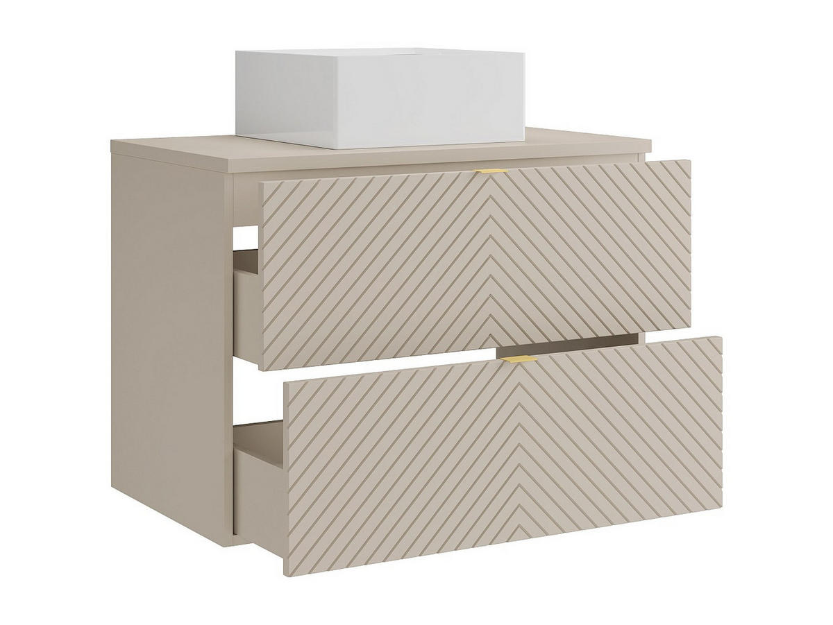 EINZELWASCHTISCH - 80 cm x 46.5 cm - Holz, Platte - Beige - DORIONI - Beige, Holz (80/61.6/46.5cm) - Vente-Unique