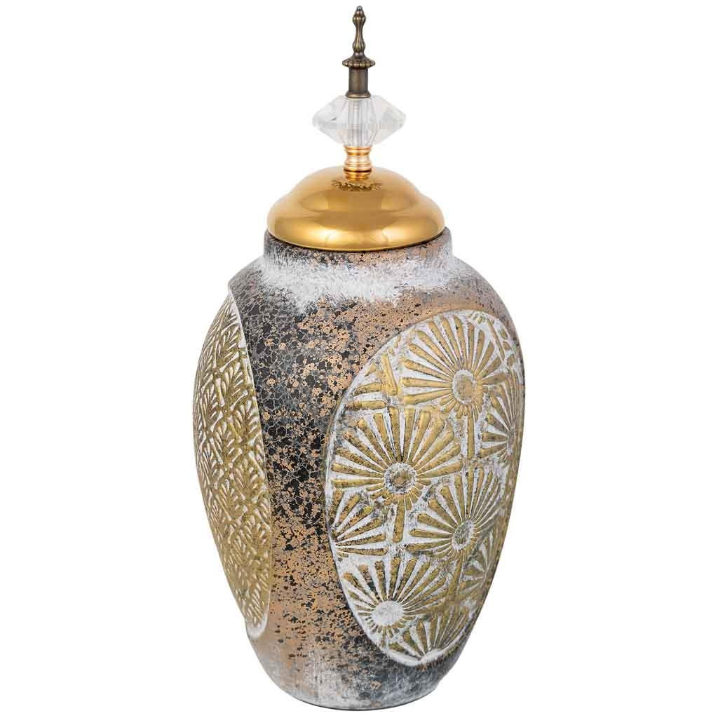 VASE aus Keramik, golden, 18x36cm - Goldfarben, Keramik (36cm) - Wanderlust