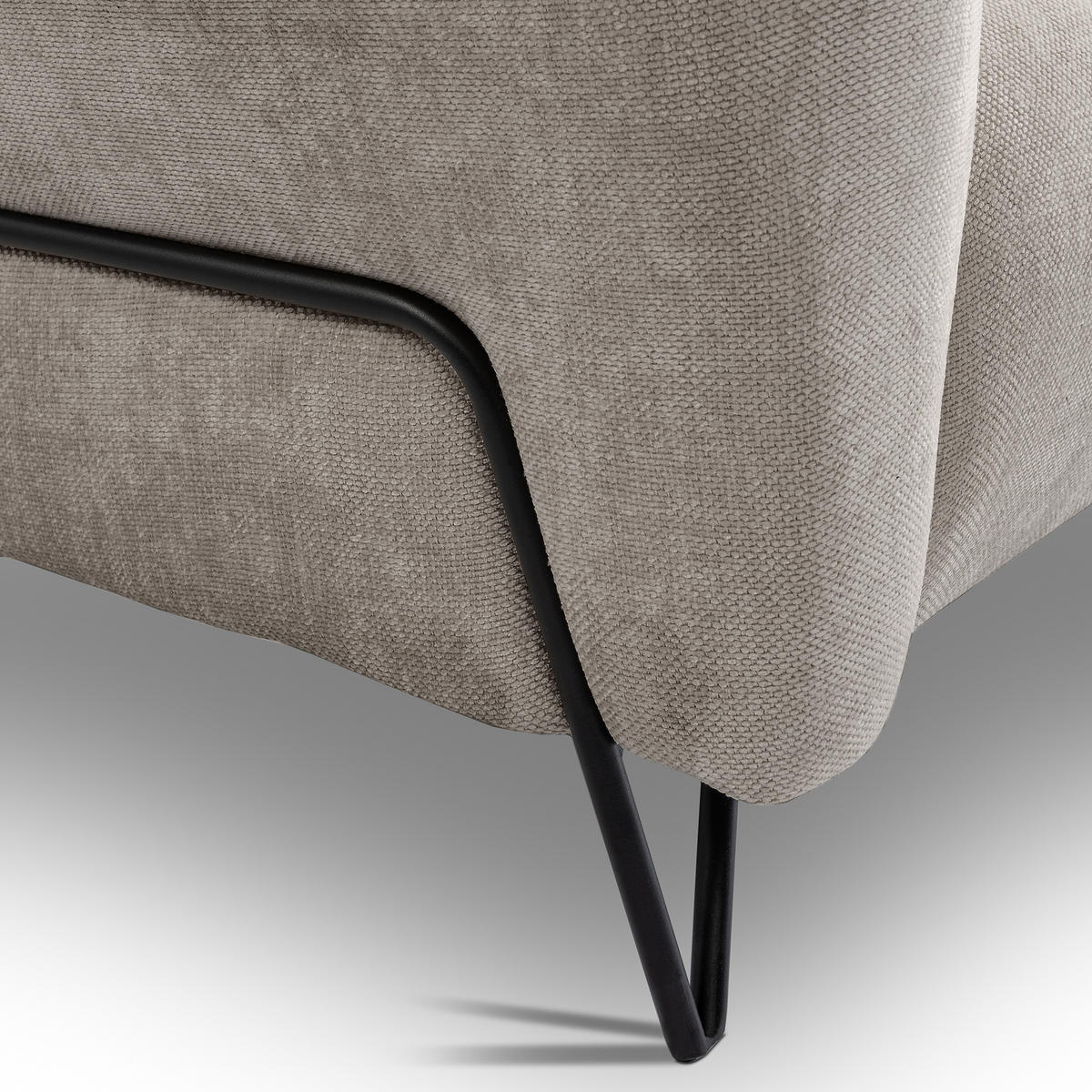 2-SITZER SOFA Volare ohne Schlaffunktion Hellbraun - Hellbraun/Schwarz, Textil/Metall (160/83/98cm) - Beautysofa