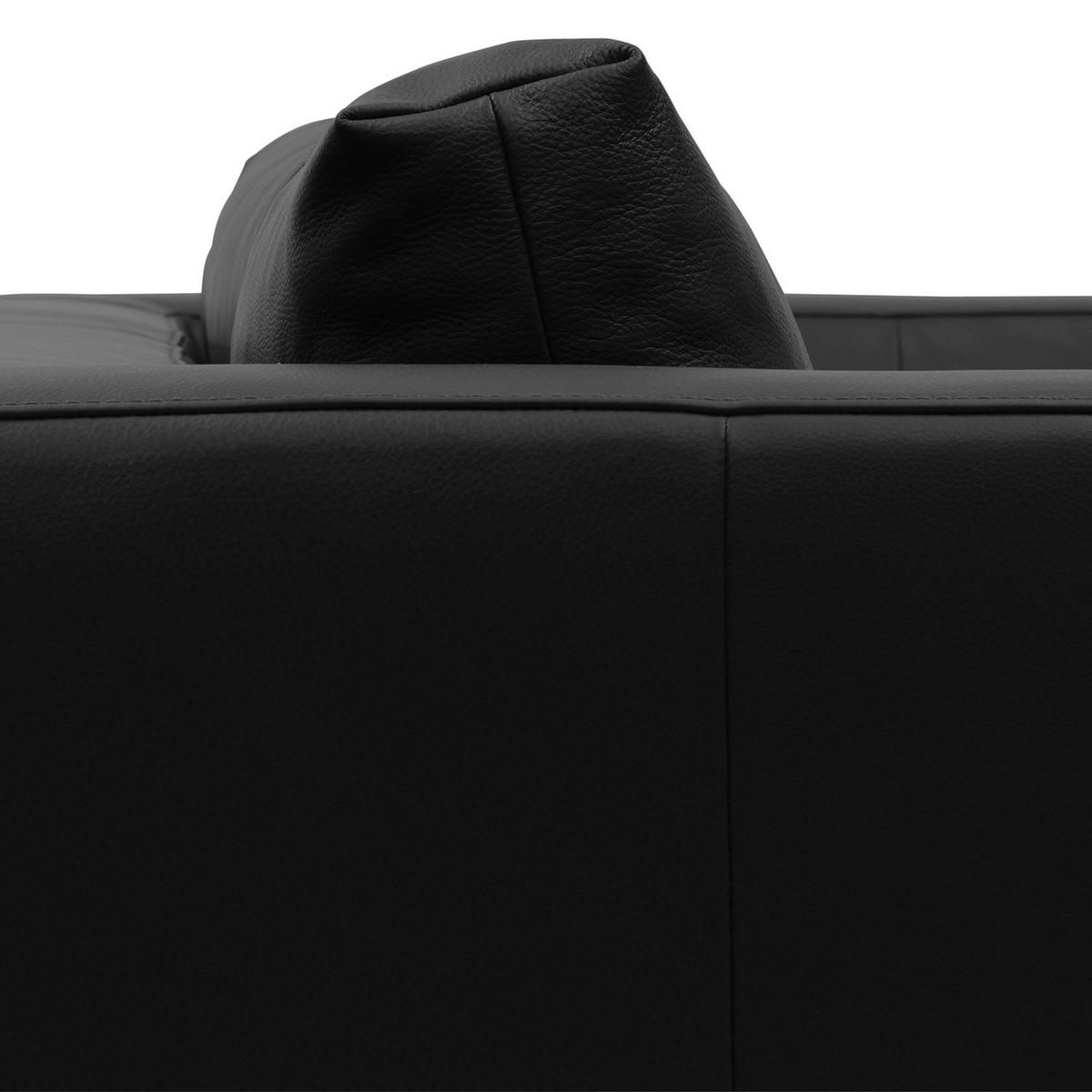 2-SITZER - Chromfarben/Schwarz, Leder/Metall (174/81/105cm) - home24