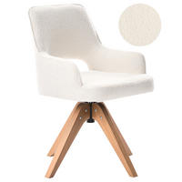 JÍDELNÍ ŽIDLE otočná Bouclé Světle béžová Moravia - béžová, textil (56/83/66cm) - Beliani