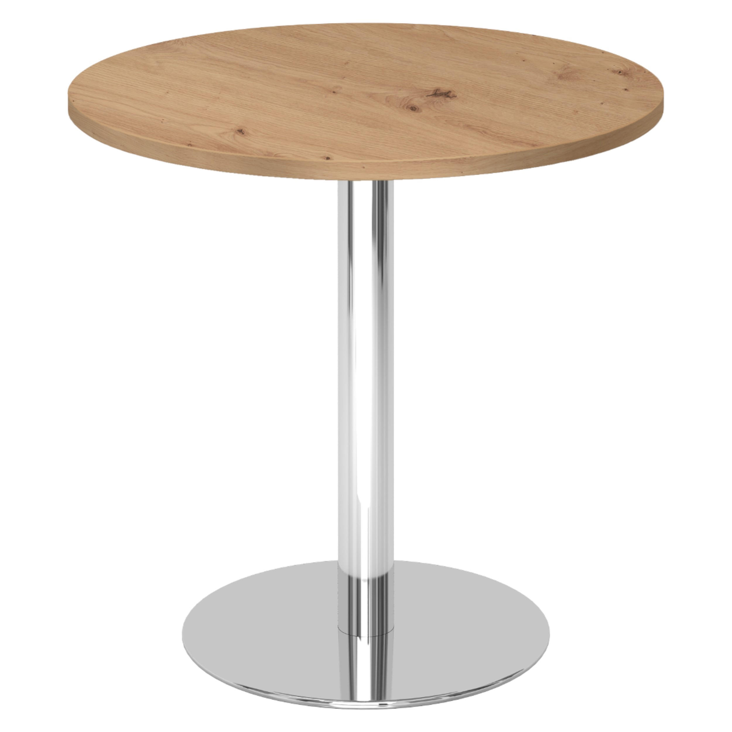 PAUSENTISCH klein STF 80/80/74,5 cm in Wildeiche/Chrom - Wildeiche/Chromfarben, Holzwerkstoff (80/80/74.5cm) - bümö