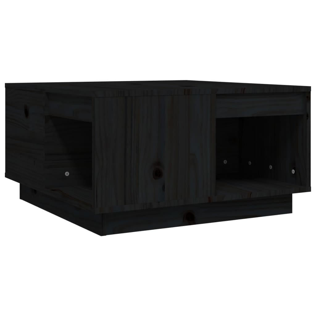 COUCHTISCH Schwarz 60x61x32,5 cm Massivholz Kiefer - Schwarz, Holz (60/61/32.5cm) - furnicato