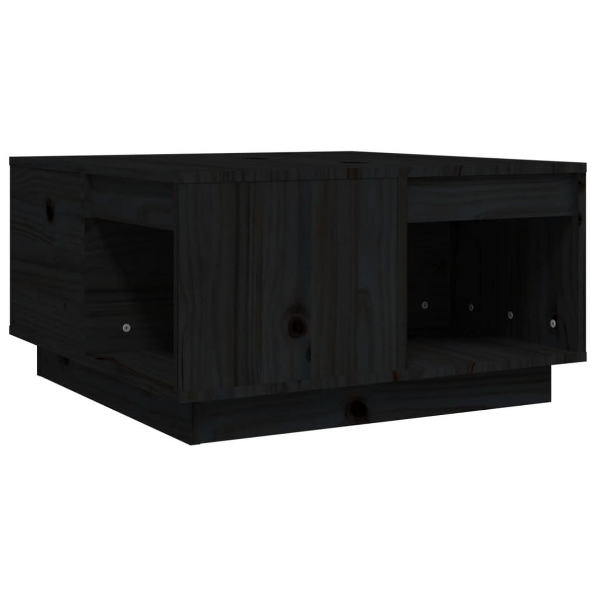 COUCHTISCH Schwarz 60x61x32,5 cm Massivholz Kiefer - Schwarz, Holz (60/61/32.5cm) - furnicato