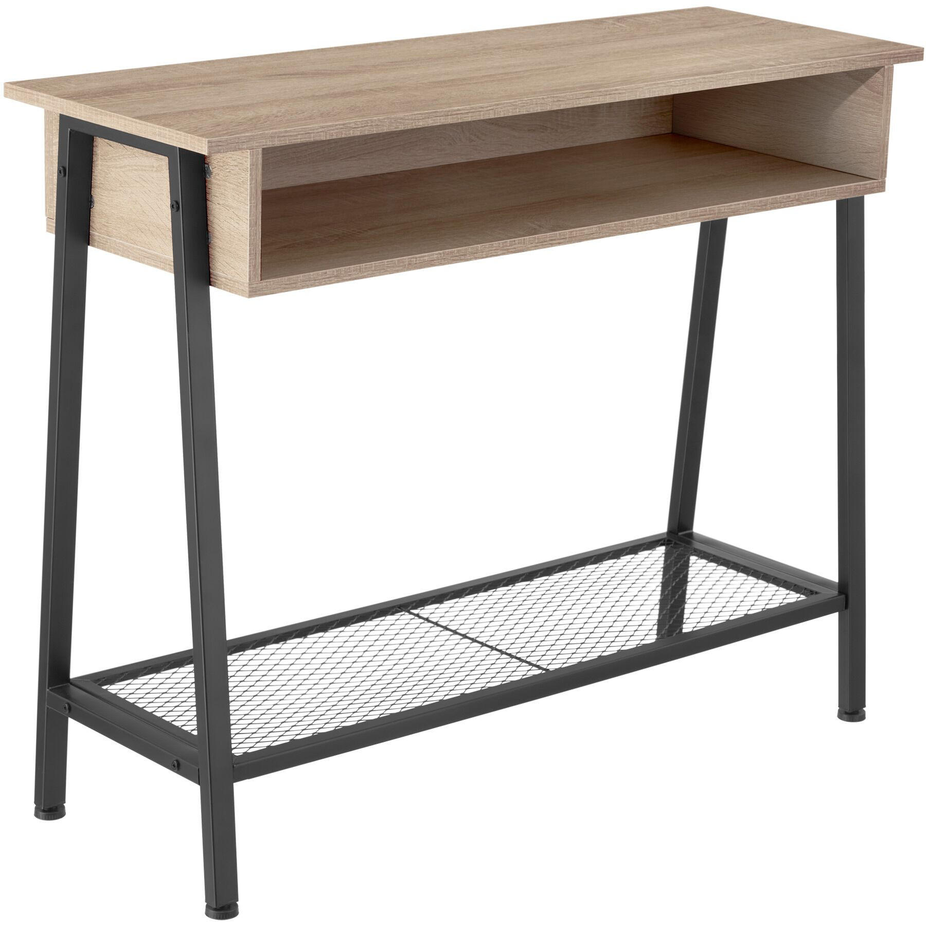 KONSOLENTISCH Tralee,100 x 35 x 80,5 cm,Industrial Holz hell, Eiche Sonoma - Naturfarben, Holzwerkstoff (100/35/80.5cm) - tectake
