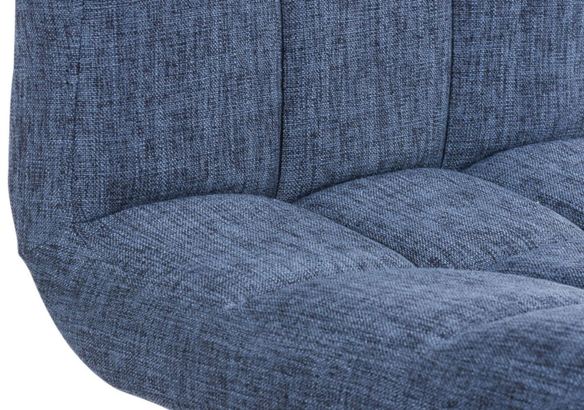 BARHOCKER 2er Set Stoff Blau - Chromfarben/Blau, Textil/Metall (46/94/47cm) - CLP