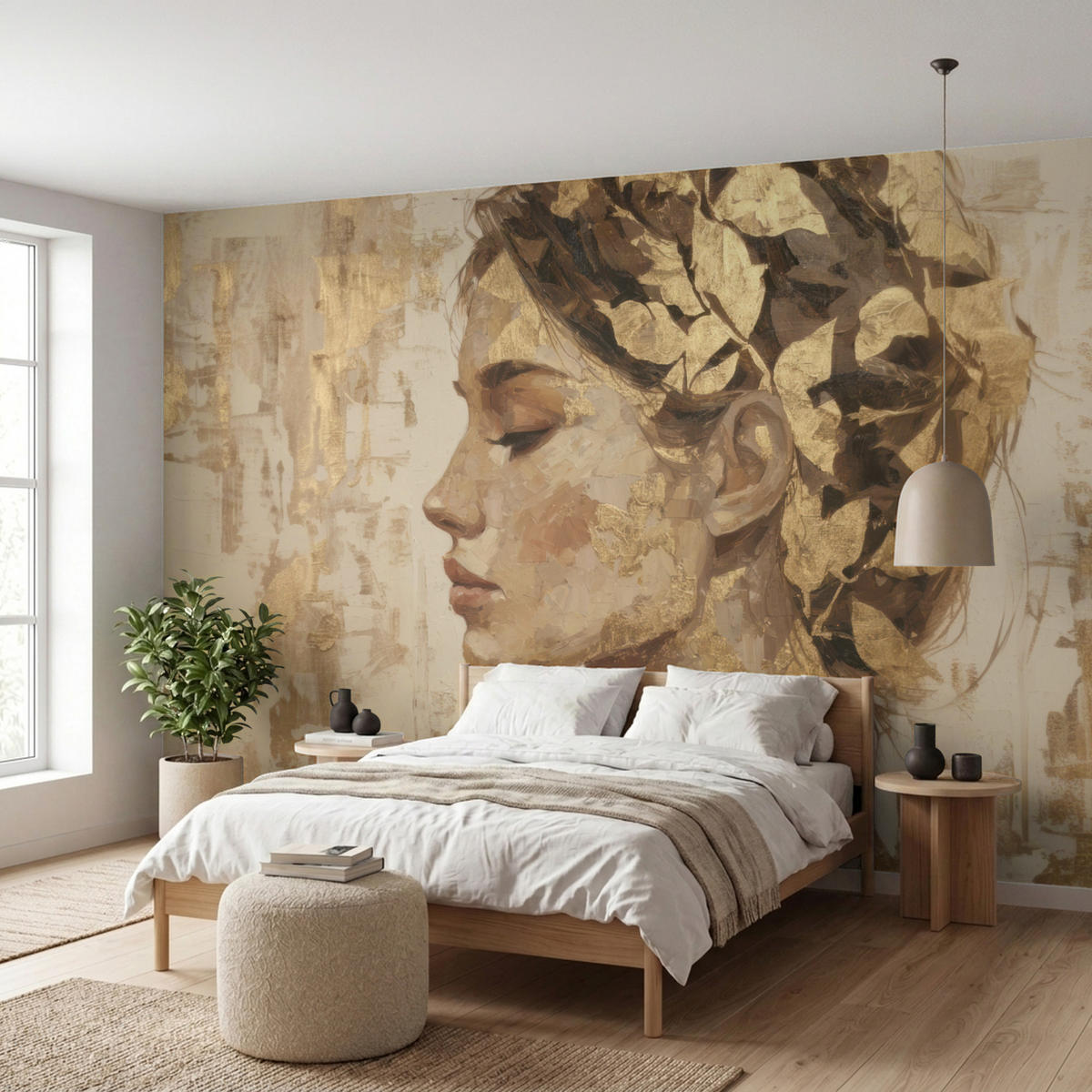 TAPETE - Frau - Gold - Abstrakt - Textur - 500x280 cm - Goldfarben, Papier (500/280cm) - OnlyWow