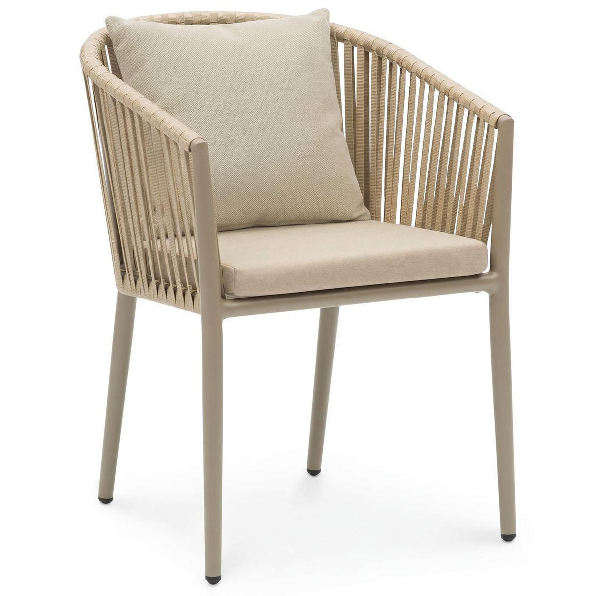 GARTENMÖBEL SET ISOLA 7ER SET BRAUN, NATUR, CHAMPAGNE - Braun, Kunststoff/Metall - CARO-Möbel