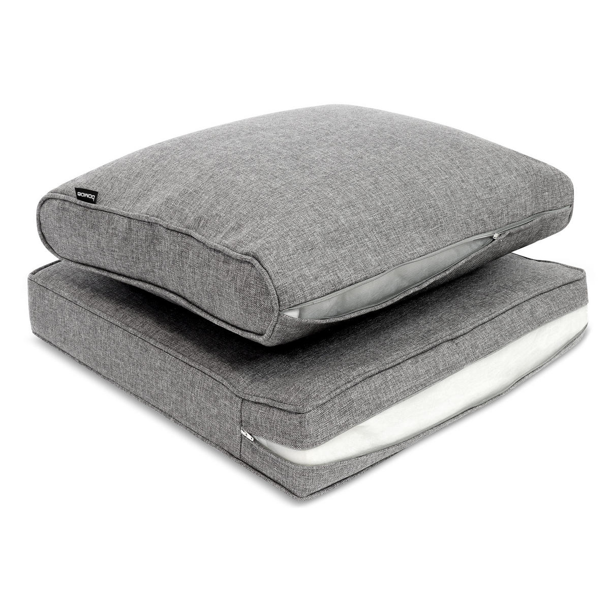 LOUNGEKISSEN Ilano Outdoor Sitz 70/70/8 cm Hellgrau - Hellgrau, Textil (70/70/8cm) - Beautissu 