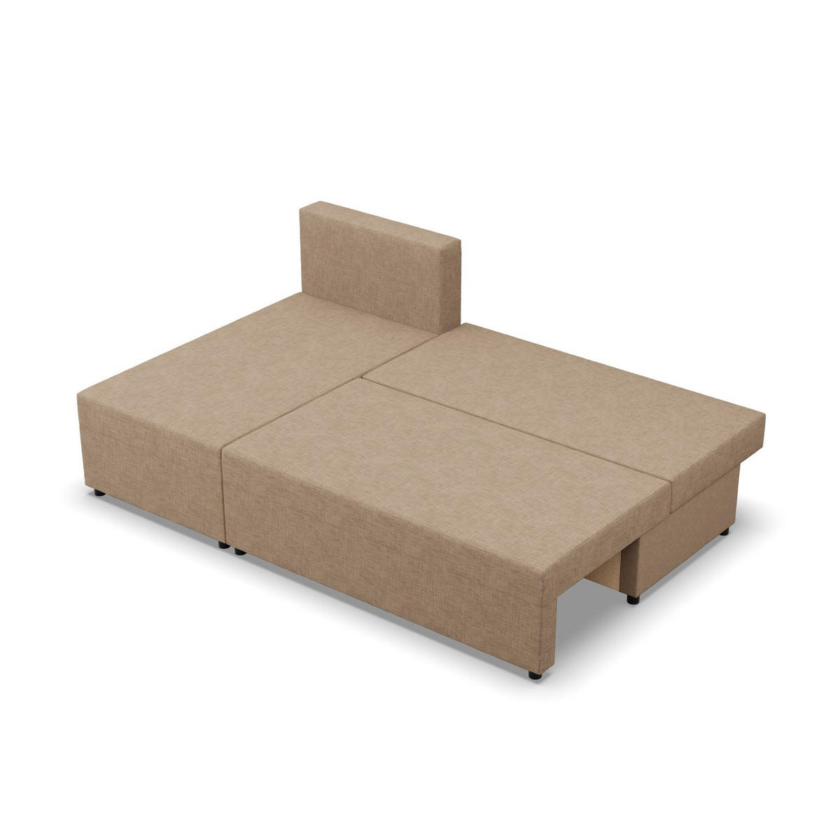 ECKSOFA MIT SCHLAFFUNKTION FERMO BONELL Beige - Beige, Textil (137/201cm) - Mebligo