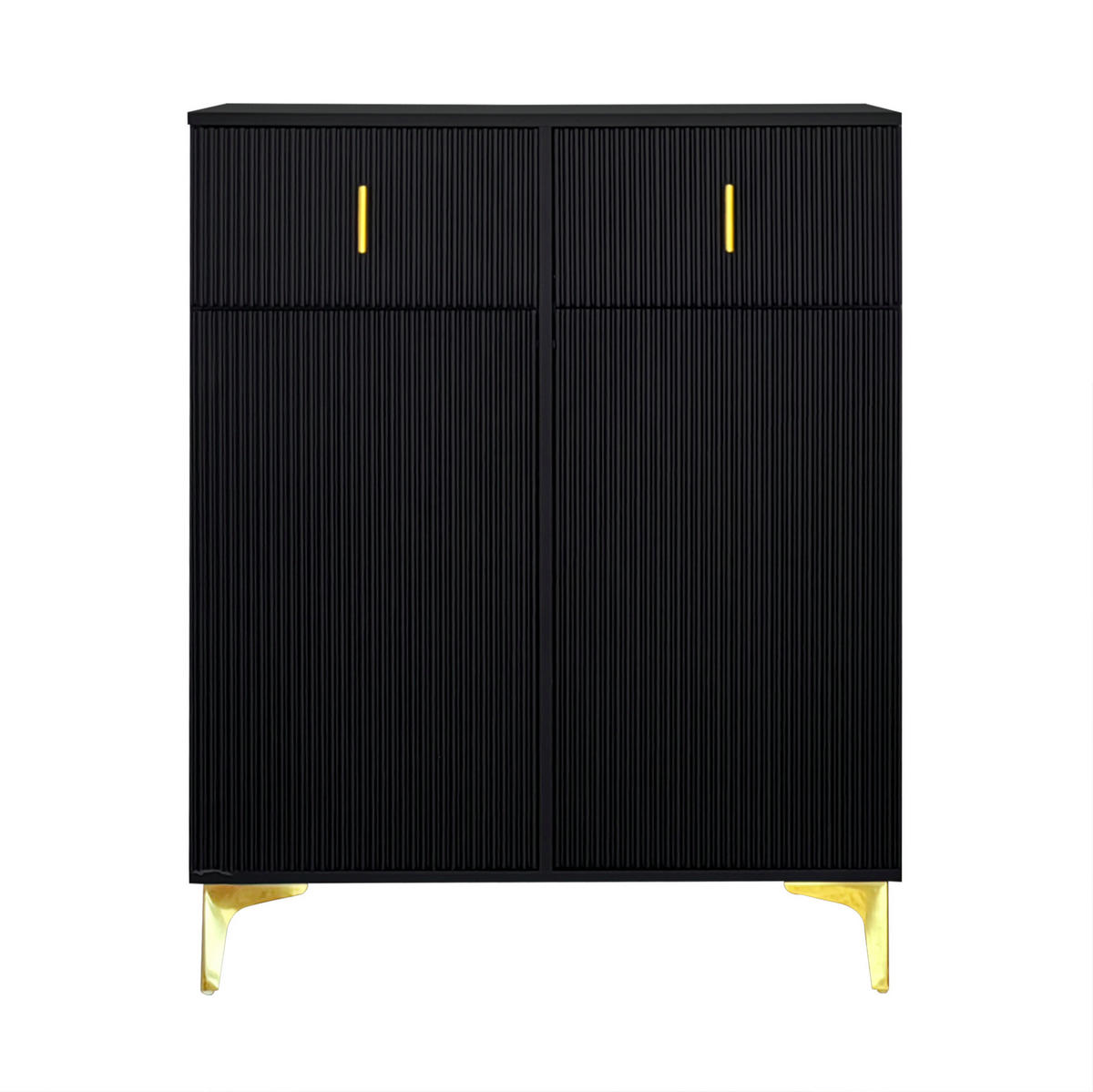 SIDEBOARD 83/35/101 cm schwarz aus Spanplatte mit Schubladen - Schwarz, Holzwerkstoff (83/101/35cm) - OKWISH