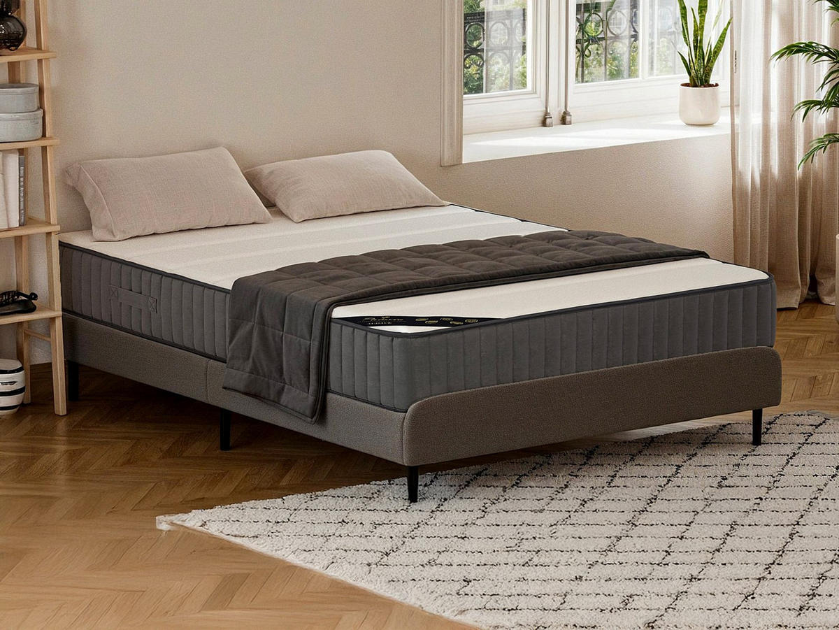 STANDARDMATRATZE - 2 Personen - stoff - weiß Audace - Weiß, Textil (200/200cm) - Vente-Unique