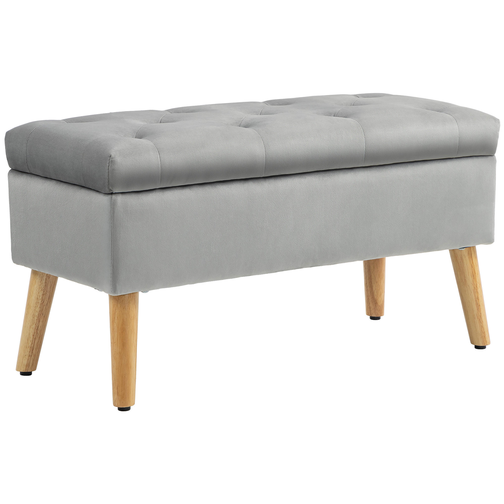 SITZBANK mit Stauraum, 80 x 35 x 40 cm Grau - Grau, Kunststoff (80/40/35cm) - HOMCOM