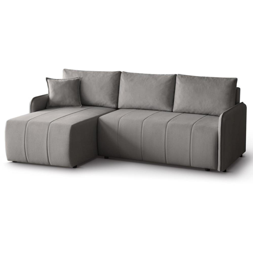 ECKSCHLAFSOFA Capri cappuccino - Schwarz/Cappuccino, Kunststoff/Textil (223/156cm) - Beautysofa
