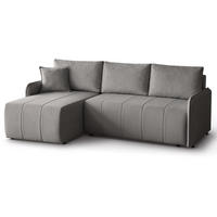 ECKSCHLAFSOFA Capri cappuccino - Schwarz/Cappuccino, Kunststoff/Textil (223/156cm) - Beautysofa