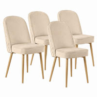 ESSZIMMERSTUHL mit Samtbezug ca. 45,5 x 62 x 87,5 cm Beige 4er-Set - Beige, Metall (62/87.5/45.7cm) - Meubliv