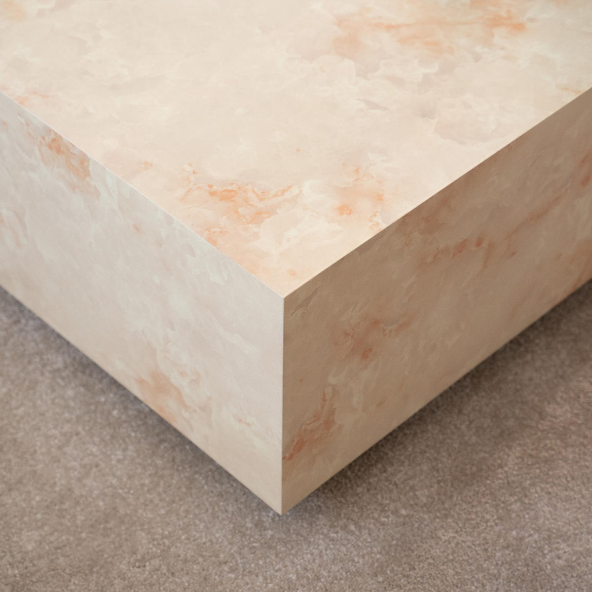 COUCHTISCH AMIRI XXL - Sandstein, 120 x 80 cm - Beige, Holzwerkstoff/Textil (80/120/35cm) - Home Deluxe