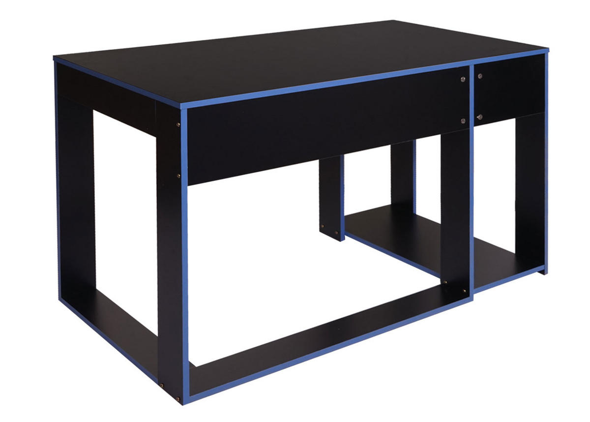 SCHREIBTISCH rechteck Schwarz, Blau - Blau/Schwarz, Holzwerkstoff (60/120/76cm) - MCW