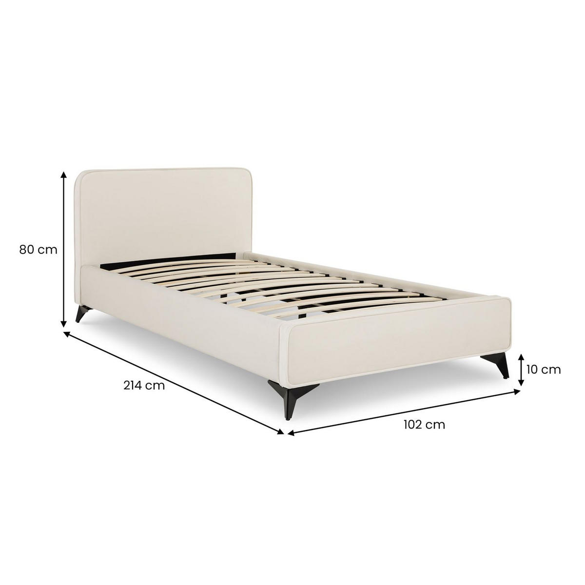 POLSTERBETT LAVORO 90x200 cm cremeweiß - Creme, Textil (90/200cm) - IDIMEX