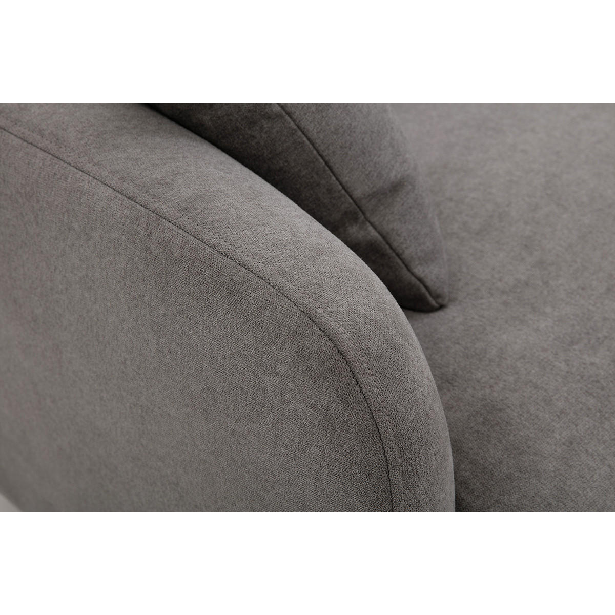 SOFA 3-Sitzer Grauer Stoff Samtdesign Schwarzes Metall JERRY - Hellgrau, Textil (93/84/209cm) - Miliboo