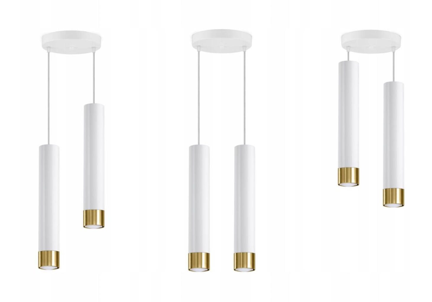 PENDELLEUCHTE Mialno Tube - Goldfarben/Weiß, Metall (20/20/100cm) - kiki design