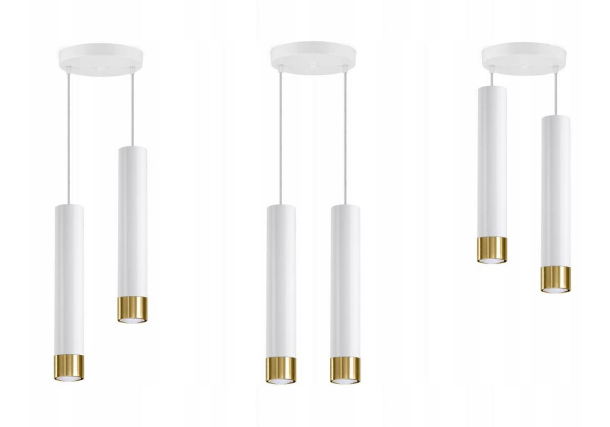 PENDELLEUCHTE Mialno Tube - Goldfarben/Weiß, Metall (20/20/100cm) - kiki design