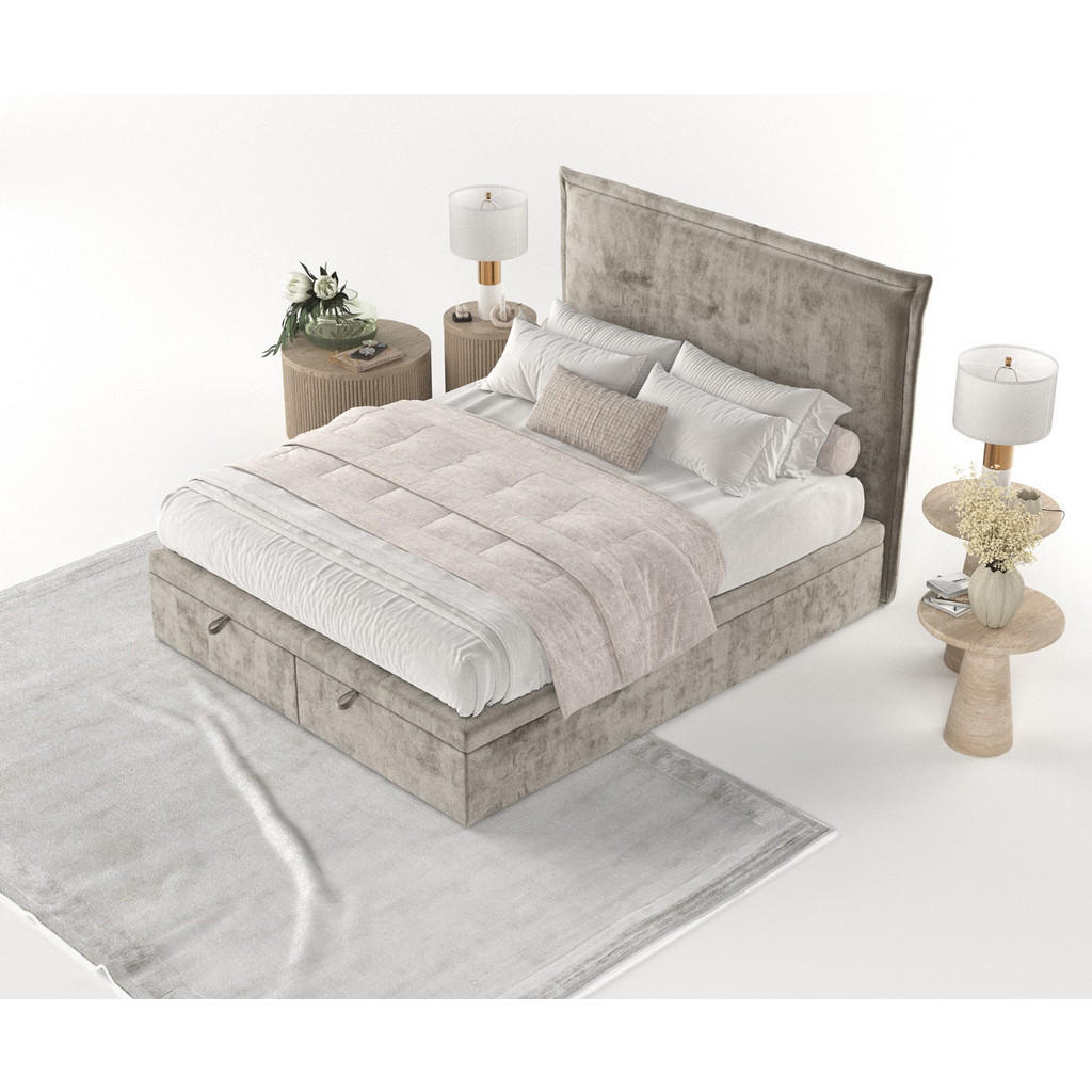 Thumbnail - AltaBeds Polsterbett, Beige, Textil, Buche, Kiefer, 200x200 cm, Oeko-Tex® Standard 100, Handmade in Europe, Schlafzimmer...