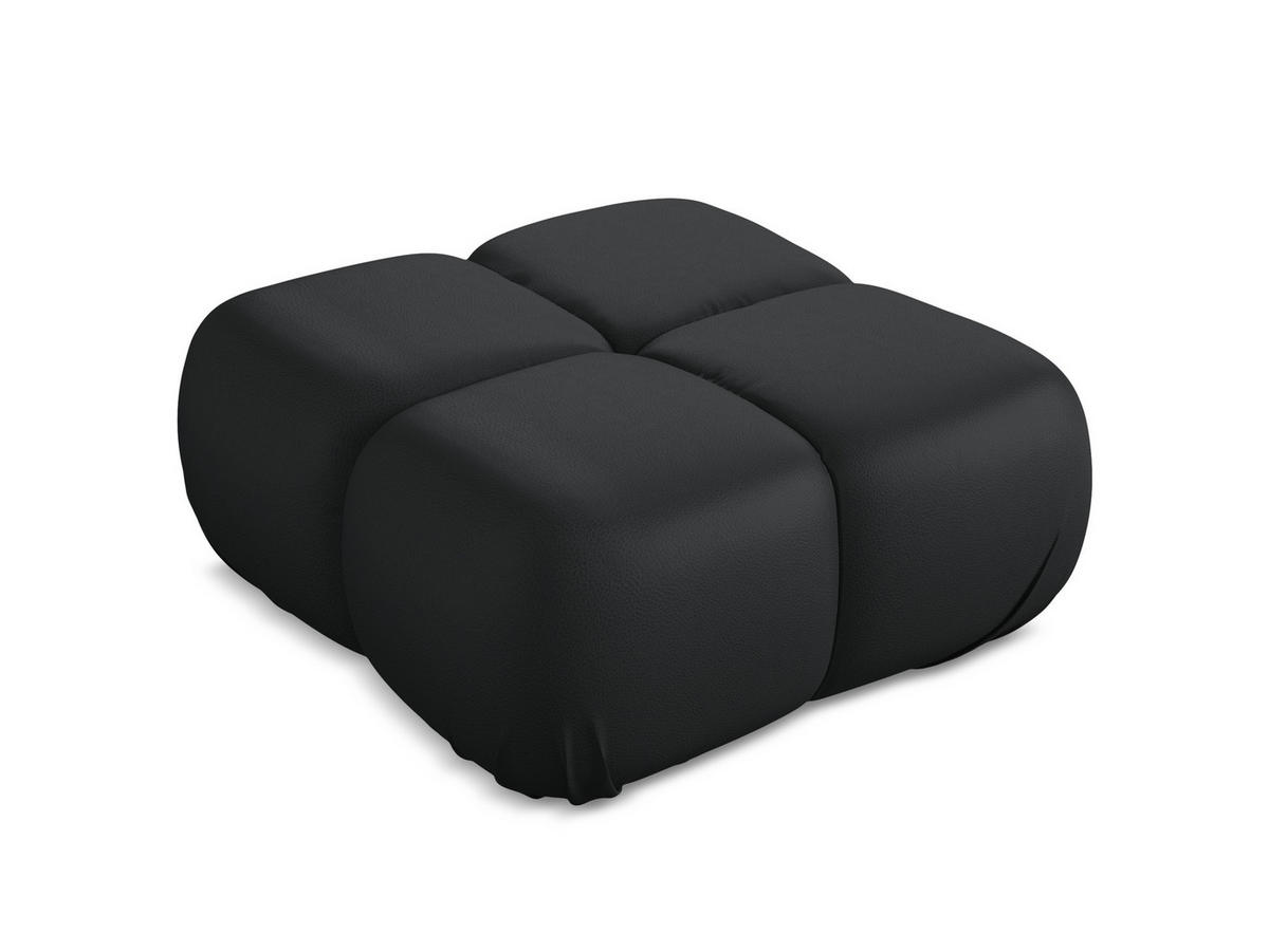 POUF Kunstleder Schwarz - Schwarz/Grau, Leder/Kunststoff (95/41/95cm) - Makamii