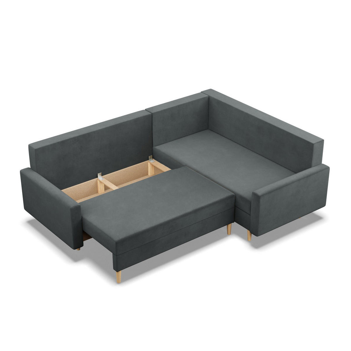 ECKSOFA LINKS MIT SCHLAFFUNKTION BLANK, Dunkelgrau - Grau, Textil (223/175cm) - Mebligo