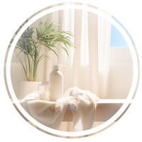 BADEZIMMERSPIEGEL Silber - Silberfarben, Glas (60/3/60cm) - COSTWAY