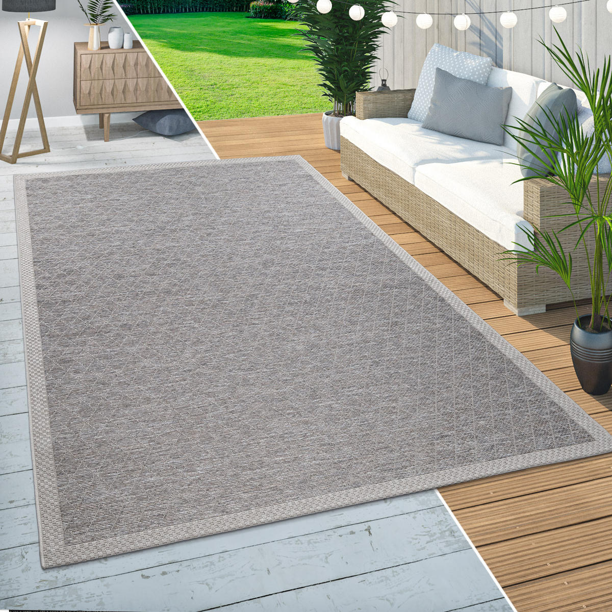 OUTDOORTEPPICH 200/200 cm Vancouver 163 - Naturfarben, Textil (200/200cm) - Paco Home