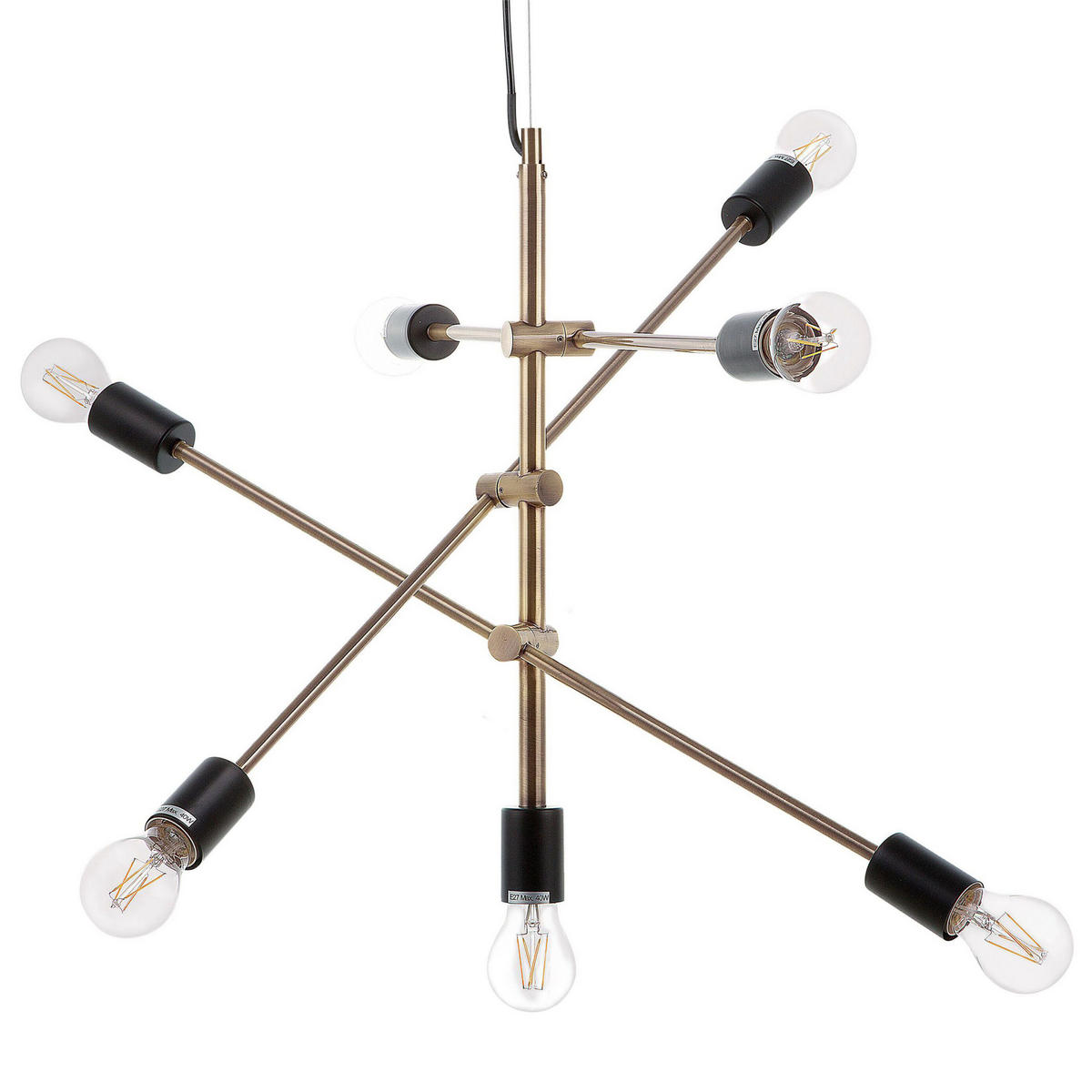 HÄNGELEUCHTE Cremera 74/52/126 cm - Messingfarben, Metall (74/52/126cm) - Beliani