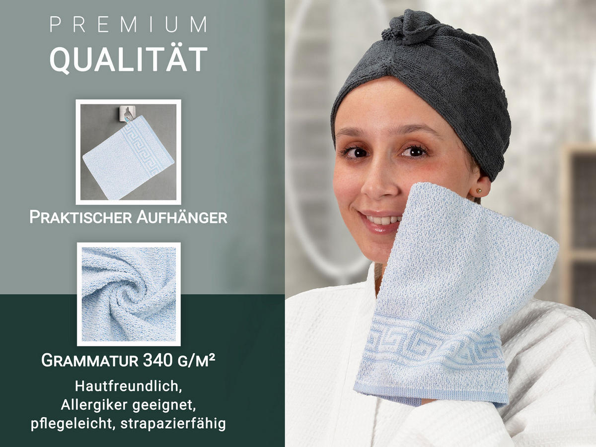 WASCHHANDSCHUH, 20er-Set, 16x22 cm, 70% Baumwolle, 30% Polyester, Blau - Blau, Textil (16/22cm) - Zollner