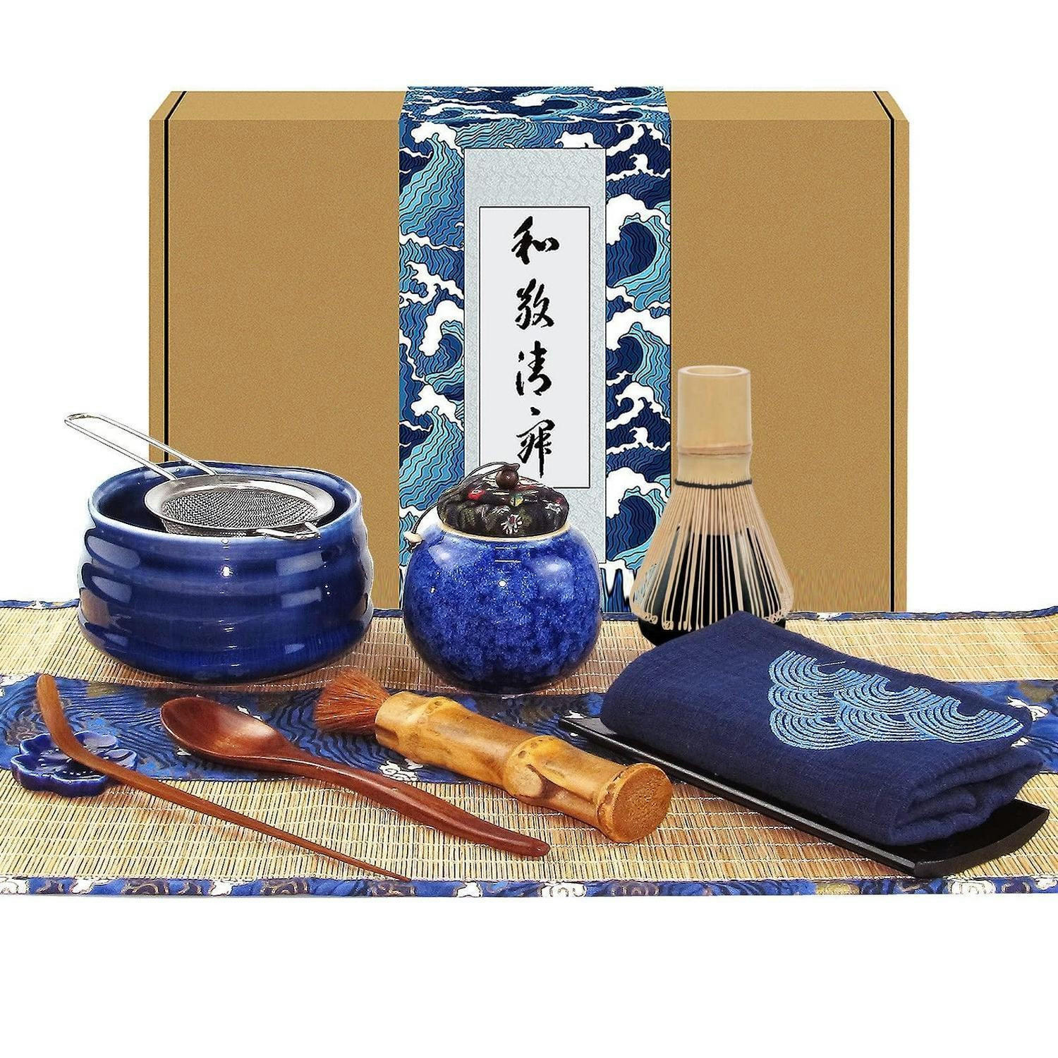 MATCHA-TEESET 12-teiliges Set Keramik Bambus - Braun, Keramik (20/10/30cm)