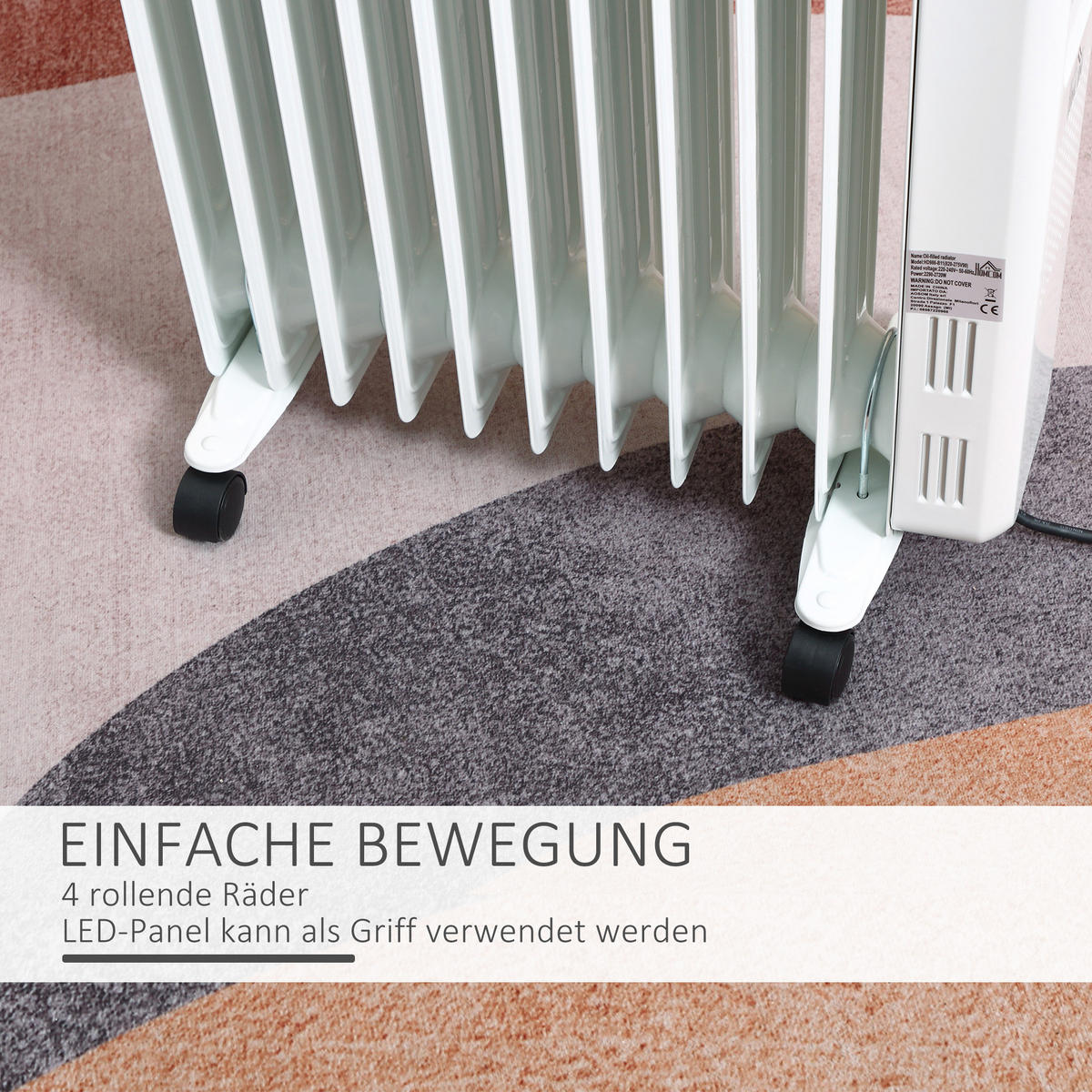 HEIZKÖRPER, 2500W, 3 Heizstufen 24-Stunden-Timing, Weiß, Stahl - Weiß, Kunststoff/Metall (24/63/50.5cm) - HOMCOM