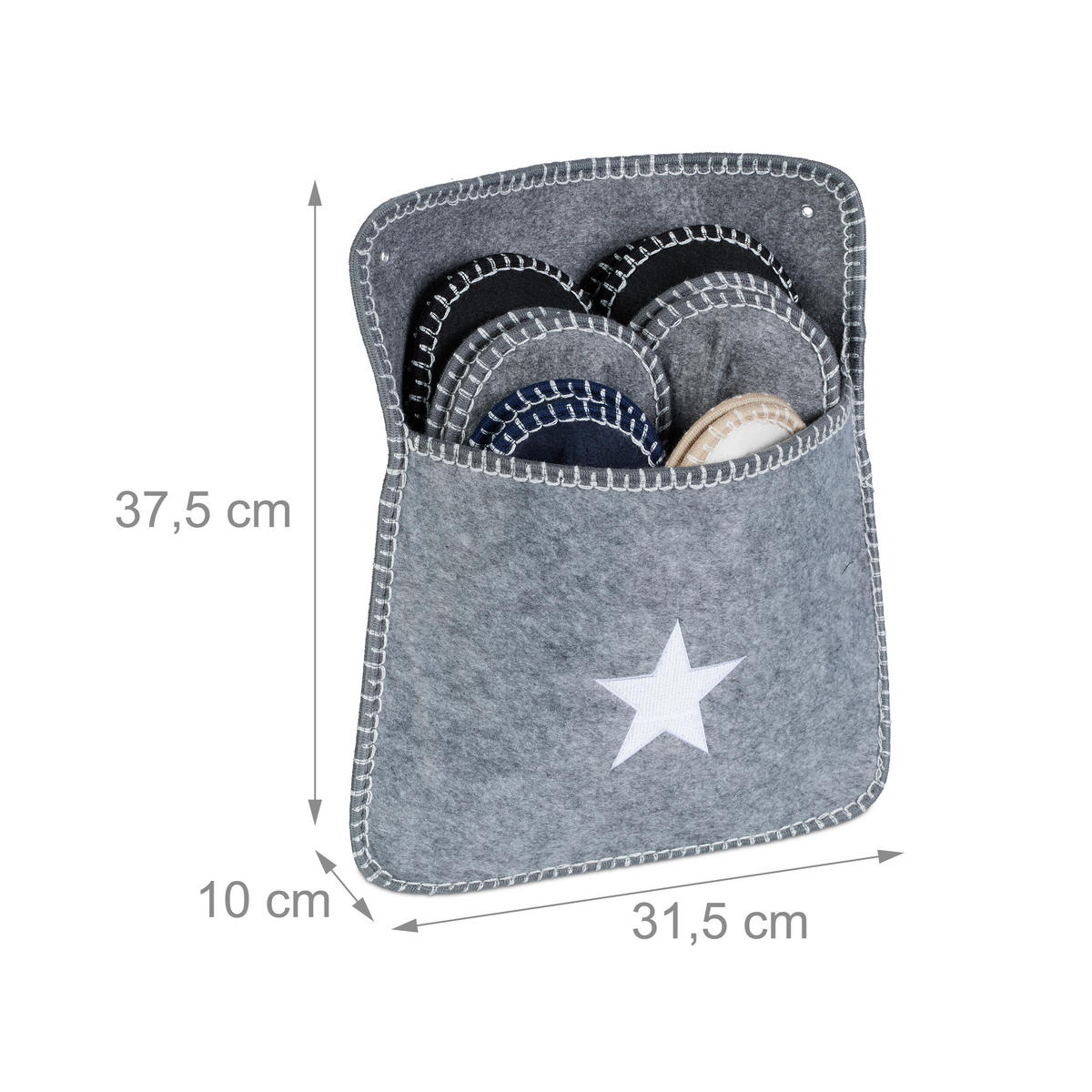 6XPANTOFLE pro hosty - různobarevná, textil (31.5/37.5/10cm) - Relaxdays