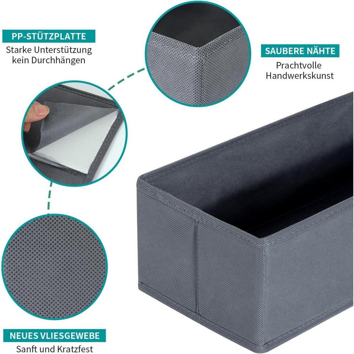 SCHUBLADEN Organizer 2er Set Grau 50x35 cm - Grau, Textil (24/11/30cm)