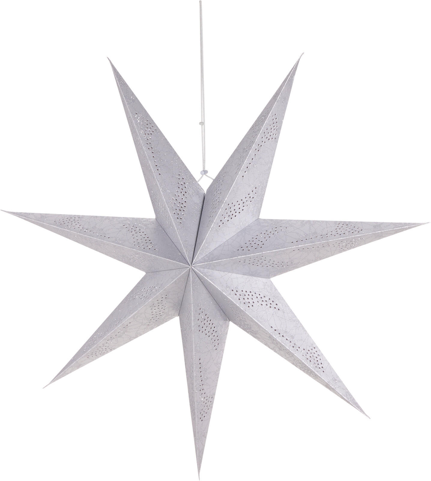 PAPIERSTERN 7-zackig 60/15/60 cm - Silberfarben, Papier (15/60/60cm) - Home Styling Collection