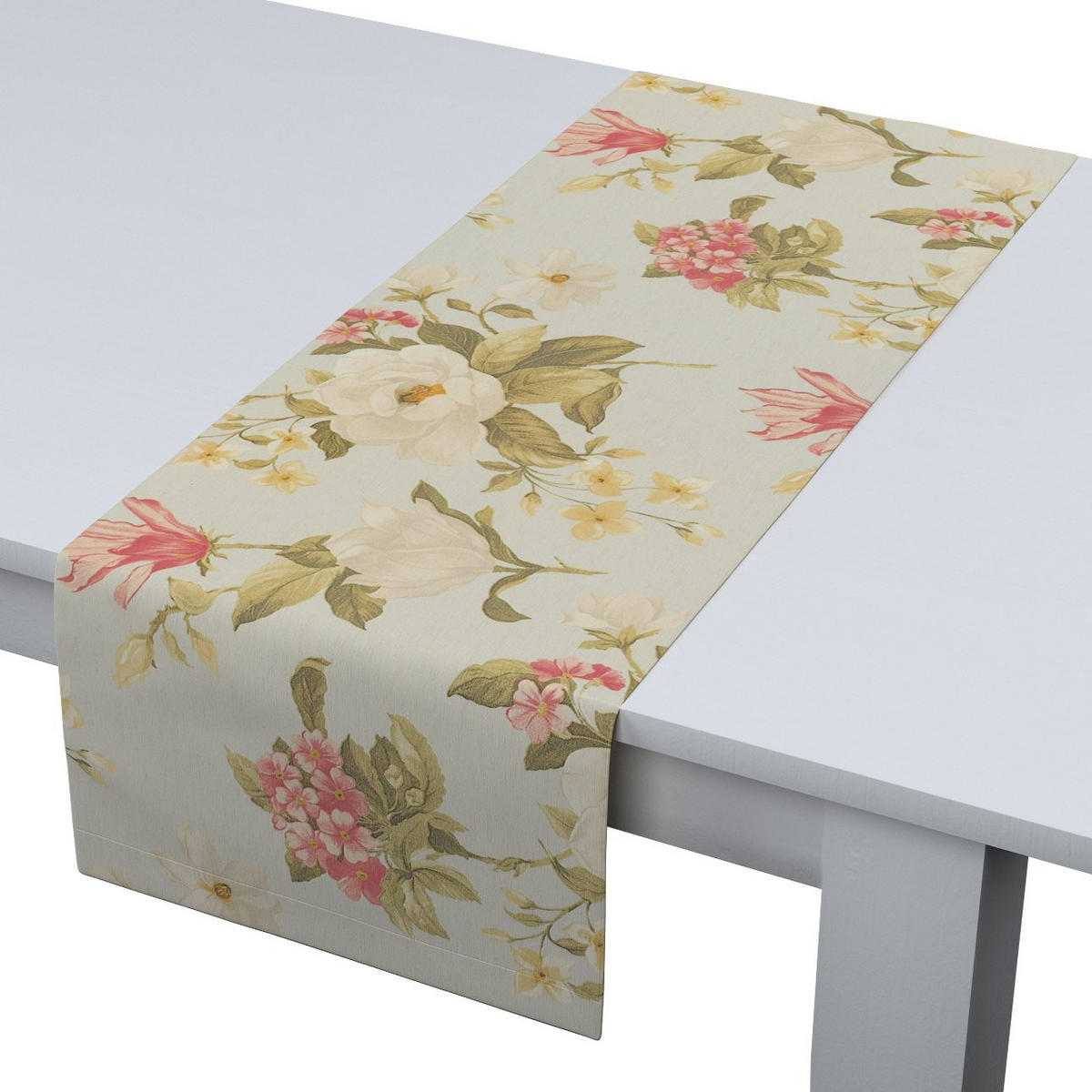 TISCHLÄUFER Londres, blau und rosa, 40x130 cm - Rosa/Hellblau, Textil (40/130cm) - Dekoria