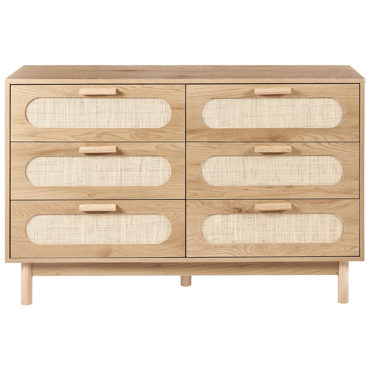 KOMODA s 6 zásuvkami Světle hnědá Costello - světle hnědá, kompozitní dřevo (120/78/40cm) - Beliani