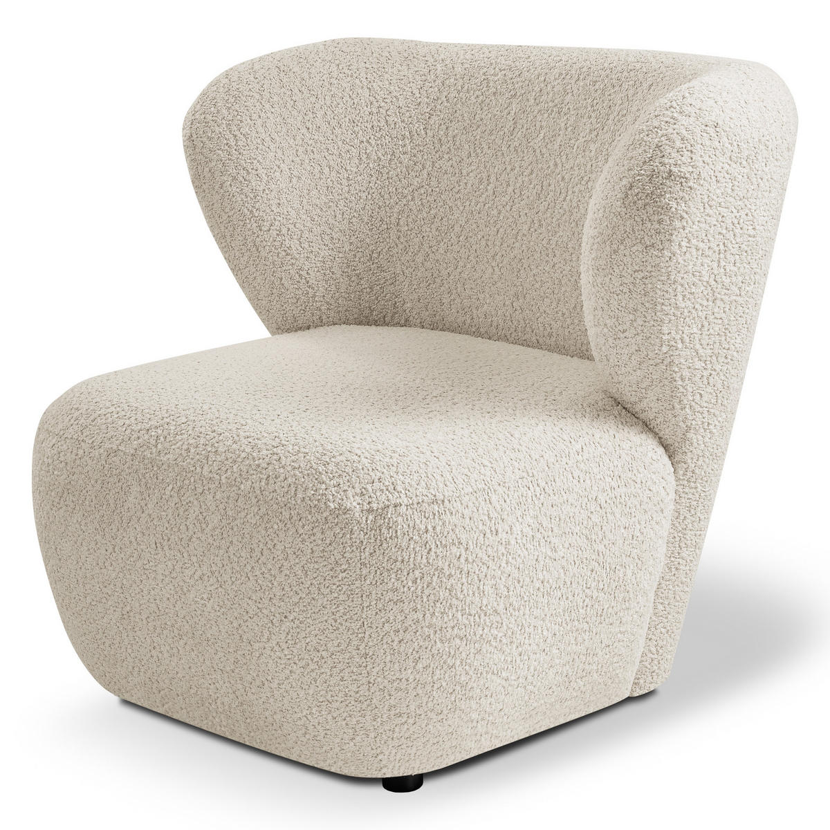 SESSEL LUSSO, Modern Polstersessel Loungesessel, Bucle-Stoff Beige - Beige, Holz/Kunststoff (82/74/74cm) - MASSENO