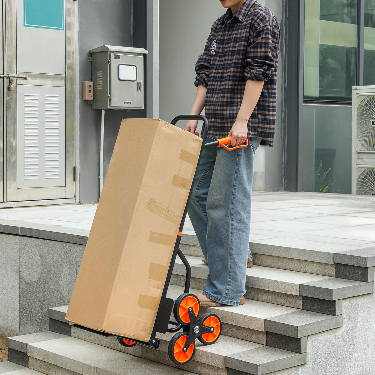 TREPPENSTEIGER Stahl Kunststoff Orange - Orange, Metall (38/106.5/44cm) - DURHAND