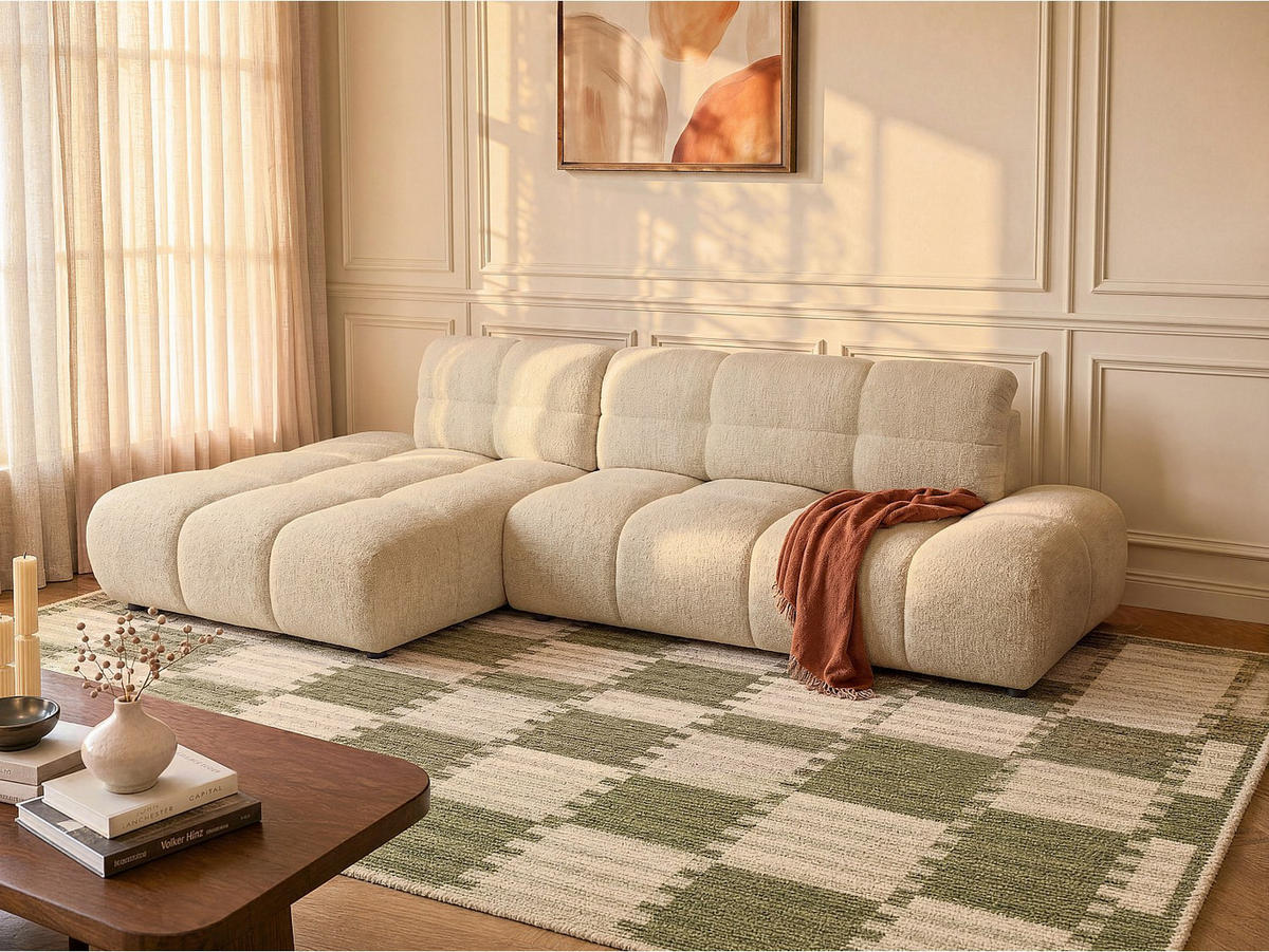 SCHLAFSOFA - 5 Personen - stoff - beige Jocima - Beige, Kunststoff/Textil (292/96/193cm) - Vente-Unique